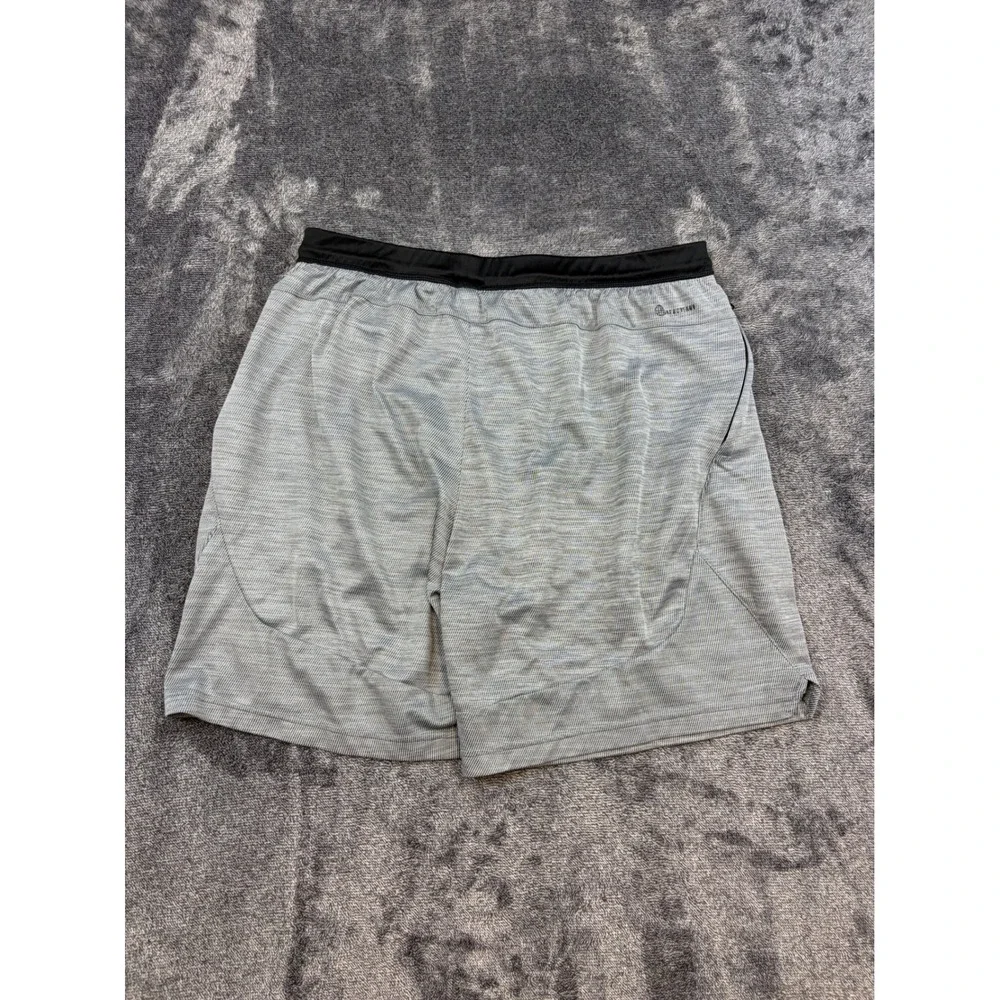 Adidas Shorts Mens XL Grey Aeroready Athletic Gym Running Zip Pocket Activewear